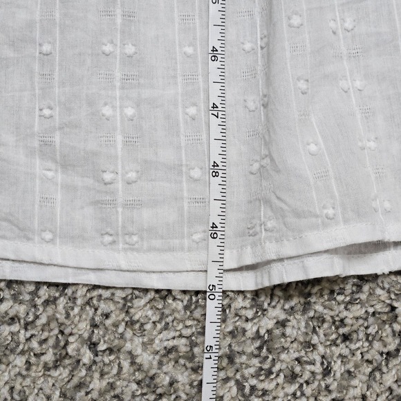 Jessica Simpson Maxi Dress Womens S White Swiss Dot Puff Sleeve Cotton Boho Lace - Picture 13 of 15